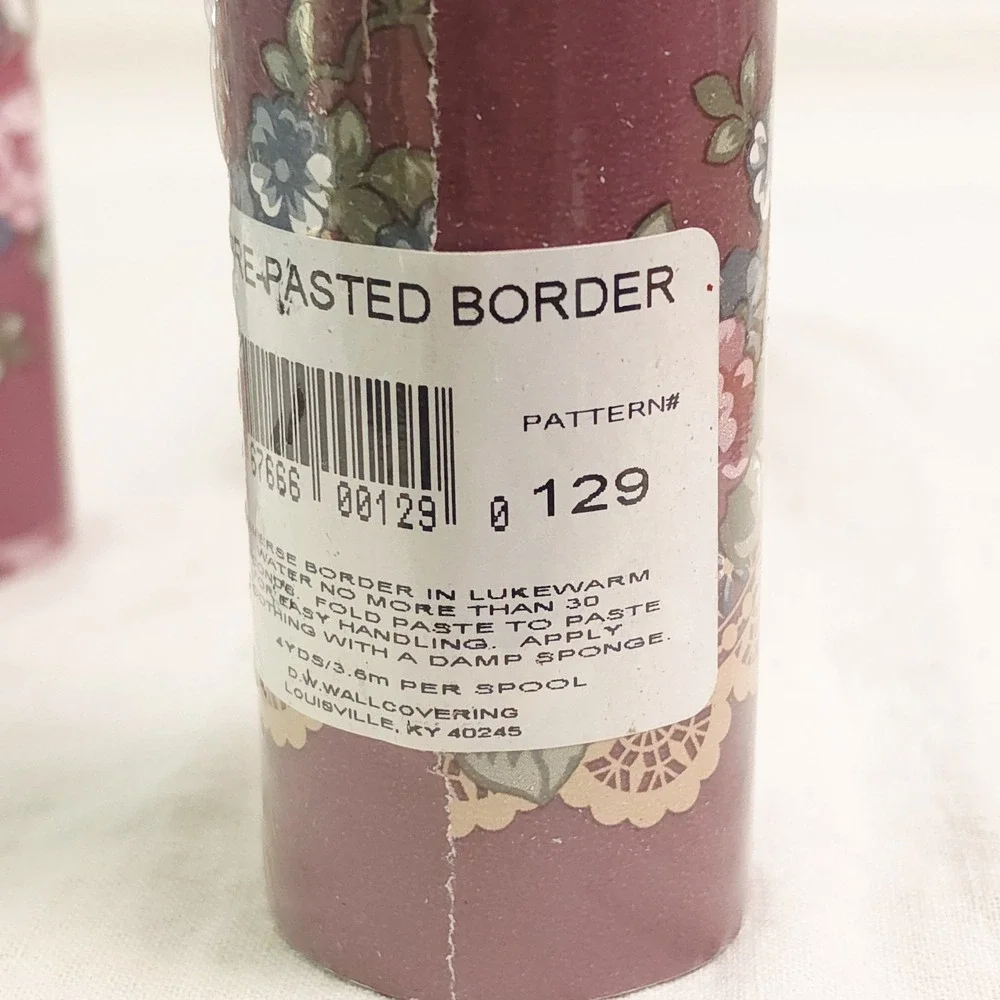Lot of 3 Vtg DW Wallcovering #129 Floral Pre-pasted 4